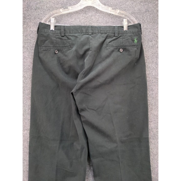 Mens Polo by Ralph Lauren Preston Pants Size 35x32 Black Green Pony SEE DESC - Picture 5 of 12